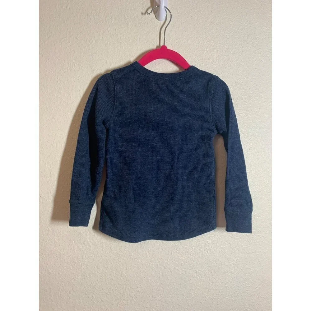 Old Navy Thermal Long Sleeve T-Shirt Toddler Size 3T Blue Casual I6